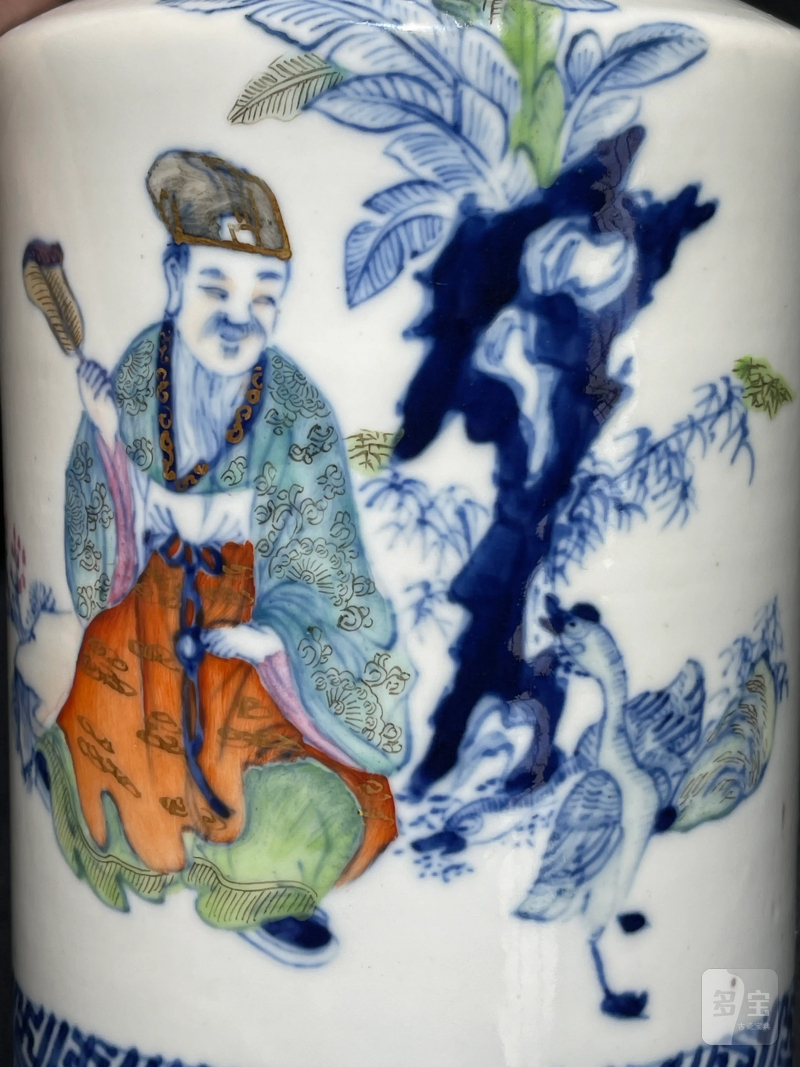 清中期 斗彩四爱图瓶一对 - 图20